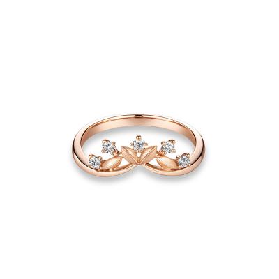 六福珠寶18K金戒指 - "幸運穀粒"18K玫瑰金鑽石戒指