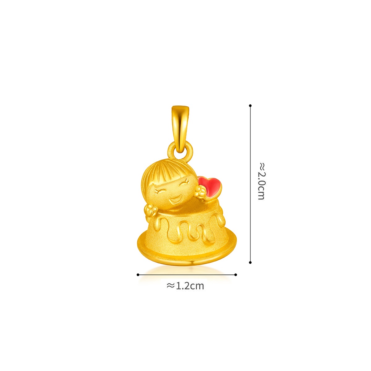 六福珠寶黃金吊墜 - "婷婷布丁"足金琺瑯吊墜