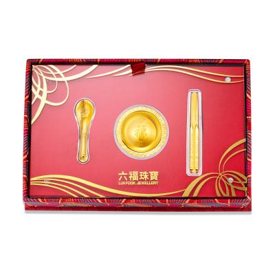 六福珠寶黃金工藝品 - "聚寶金飯碗"千足金工藝品套裝
