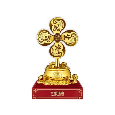 六福珠寶黃金工藝品 - "風生水起"充電式千足金風車工藝品