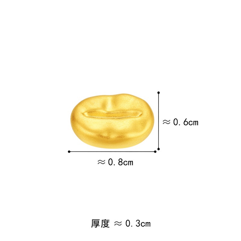 六福珠寶黃金金豆子 - "金啡豆"千足金咖啡豆–附送木塞玻璃瓶