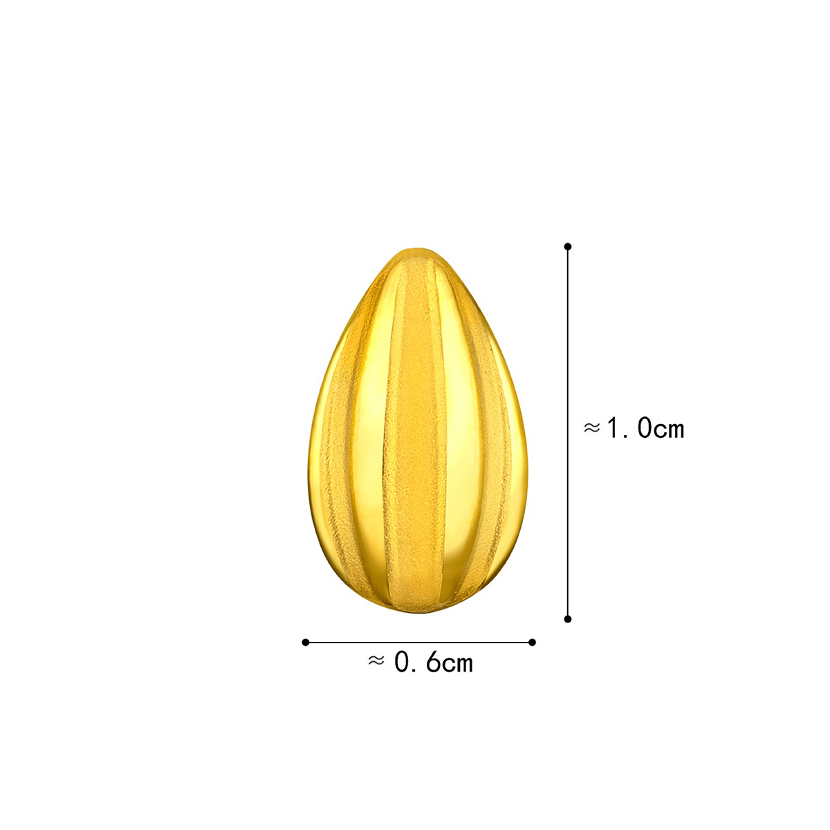 六福珠寶黃金金豆子 - "金瓜子"千足金瓜子套裝(2粒)–附送木塞玻璃瓶