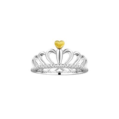 六福珠寶黃金戒指 - "甜心．皇冠"鉑金及千足金戒指