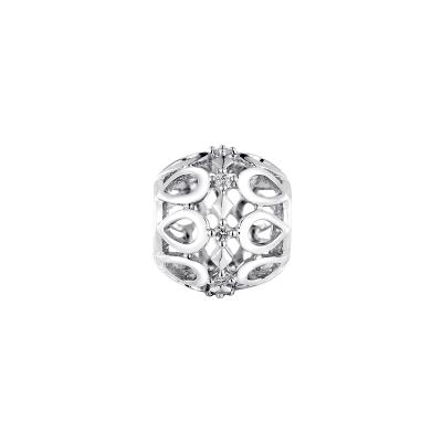 六福珠寶18K金串飾 - "水滴圖案金球"18K金(白色)鑽石串飾