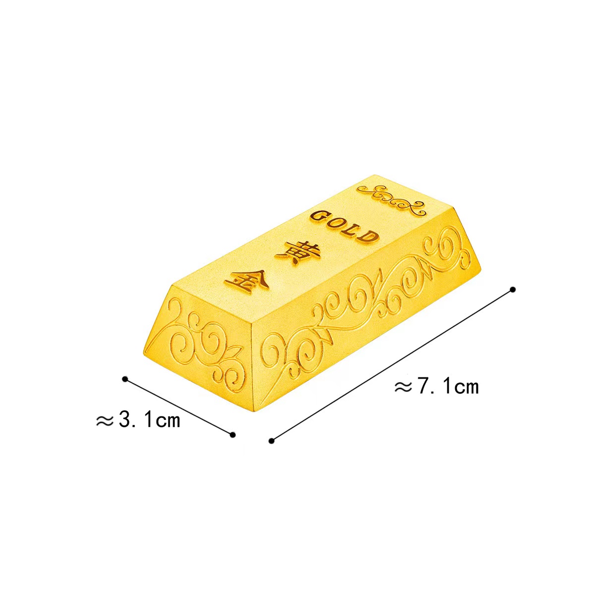 六福珠寶黃金工藝品 - “發財金磚”足金金磚工藝品