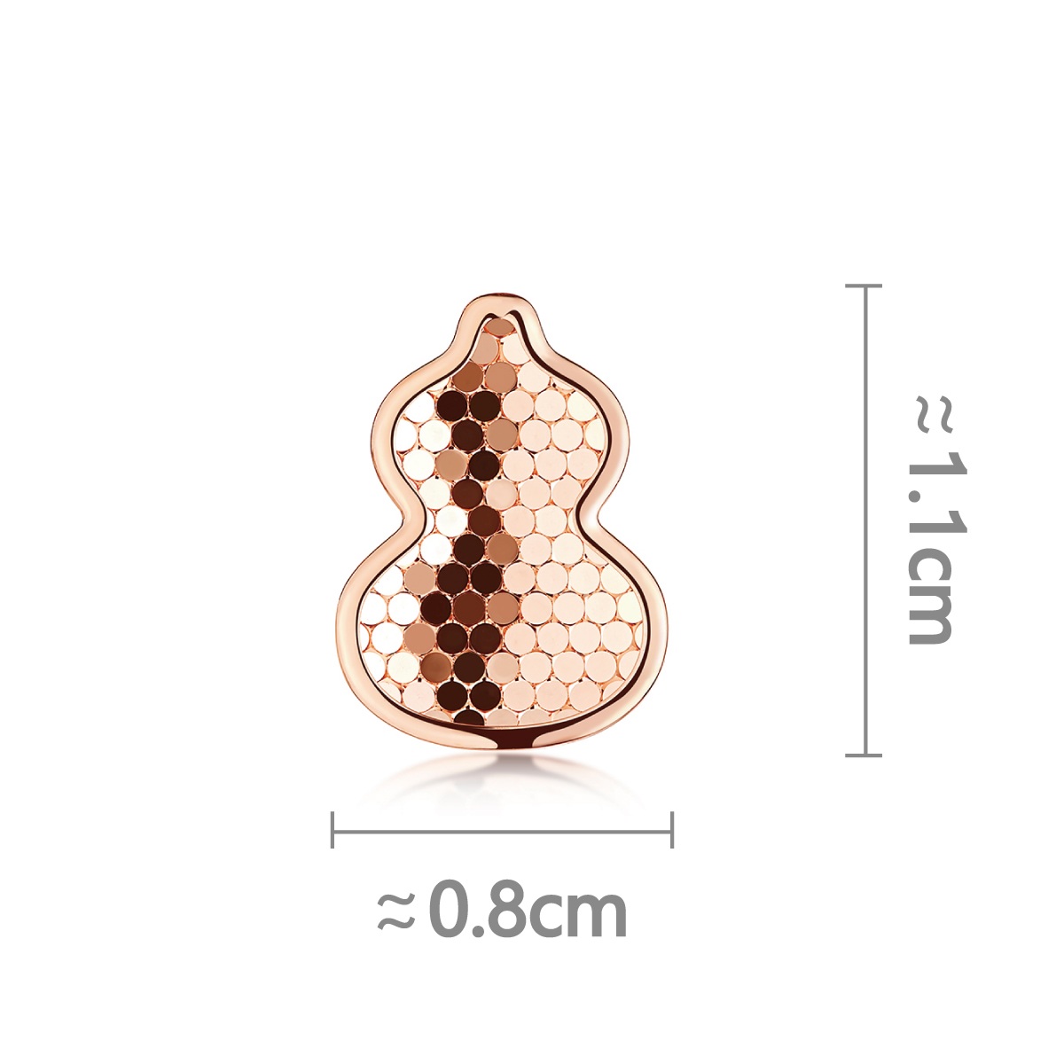 六福珠寶18K金耳環 - “幸運光鱗”葫蘆造型18K玫瑰金耳環(單隻)